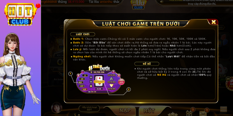 Luật chơi Trên dưới Hitclub