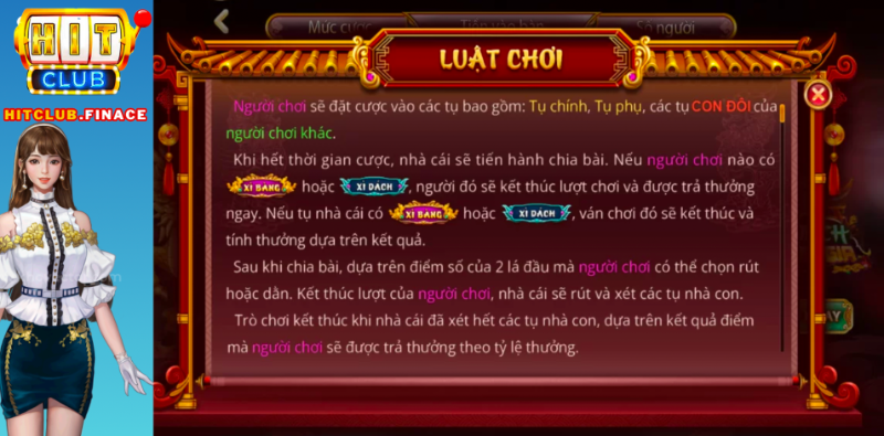 Luật chơi Xì dách HitClub