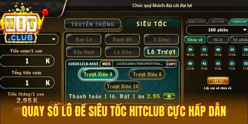 Sân chơi quay số lô đề siêu tốc Hitclub cực hấp dẫn